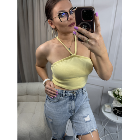 Crop top żółty